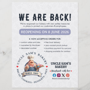 Bäckerei Konditorei Konditor Desserts Wiedereröffn Flyer