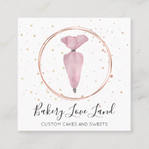 Bäckerei Konditorei Patisserie Creme Bag Quadratische Visitenkarte