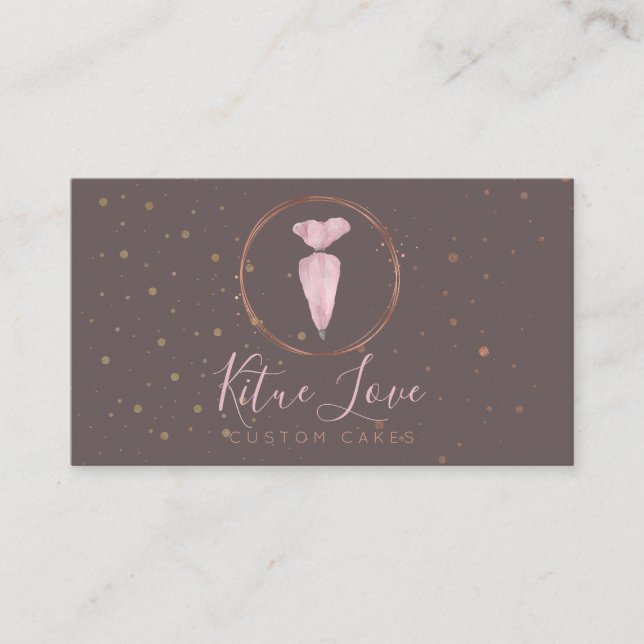 Bäckerei Konditorei Patisserie Kuchen Maker elegan Visitenkarte (Vorderseite)