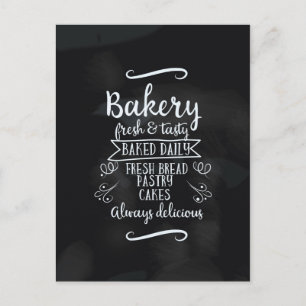 Bäckerei-Kreidetafelplakat im Vintage-Stil Postkarte
