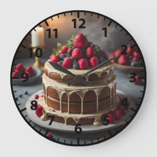 Bäckerei Kuchen Gebäck Feinschmecker Große Wanduhr
