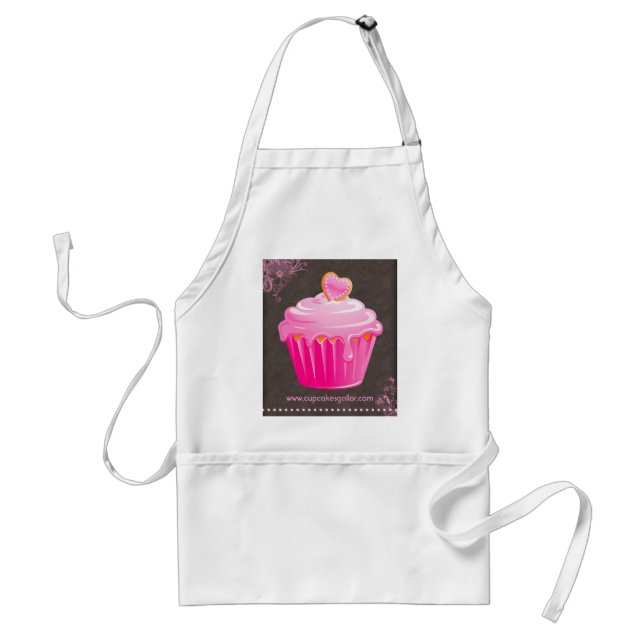 Bäckerei-Kuchen-Gebäck-Kochs-Rosa-Herz mit Blumen Schürze (Vorne)