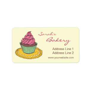 Bäckerei-Kuchen-Geschäftsadresse-Aufkleber Adressaufkleber