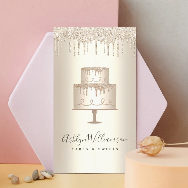 Bäckerei Kuchen Gold Glitzer Tropfen Konditorei Ko Visitenkarte (Von Creator hochgeladen)