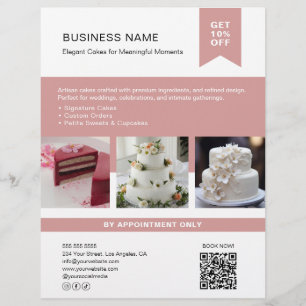 Bäckerei Kuchen Individuelle Foto QR Flyer