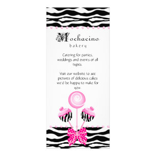 Bäckerei Kuchen Pop Zebra Herzkeks Werbekarte