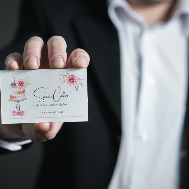 Bäckerei Kuchen Rosa Wählen Sie eine andere Option Visitenkarte (Sweet Cakes business card front)