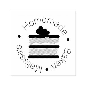 Bäckerei Logo Backkuchen Slice Herz Sprinklen Permastempel