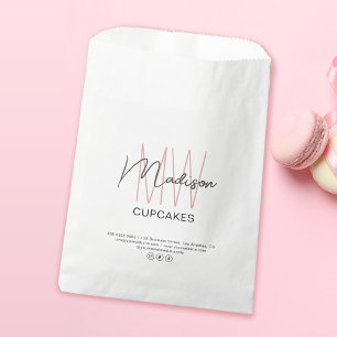Bäckerei-Logo-Papiertüte mit individuellem Monogra Geschenktütchen