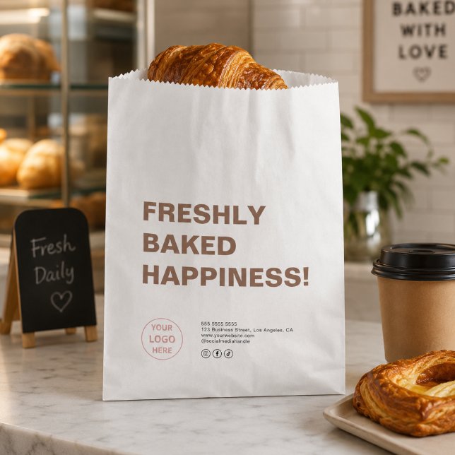 Bäckerei Moderne individuelle Logopapiertüte Geschenktütchen (Bakery Modern Custom Logo Paper Bag)