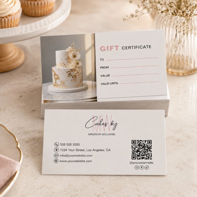 Bäckerei-Monogramm-Logo-Geschenkgutschein (Bakery Monogram Logo Business Gift Certificate)