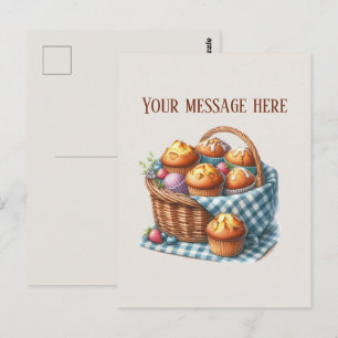 Bäckerei Nachricht hinzufügen Firmenname Muffins Postkarte
