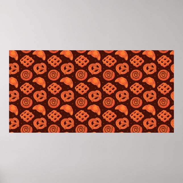 Bäckerei nahtlos Muster, Textur. Boulangerie Poster (Vorne)