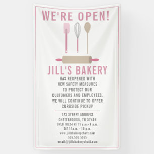Bäckerei Open Pink Kitchenette Restaurant Banner
