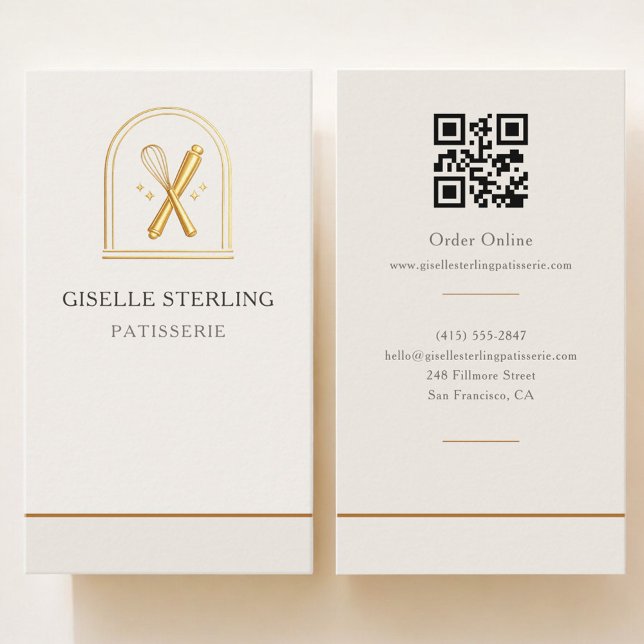 Bäckerei-Patisserie-QR-Code Visitenkarte (Von Creator hochgeladen)