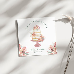 Bäckerei-Pâtissier-Blumen-Torte-Geschäftskarte Quadratische Visitenkarte