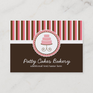 Bäckerei Pink Cake & Strips Chubby Business Card Visitenkarte