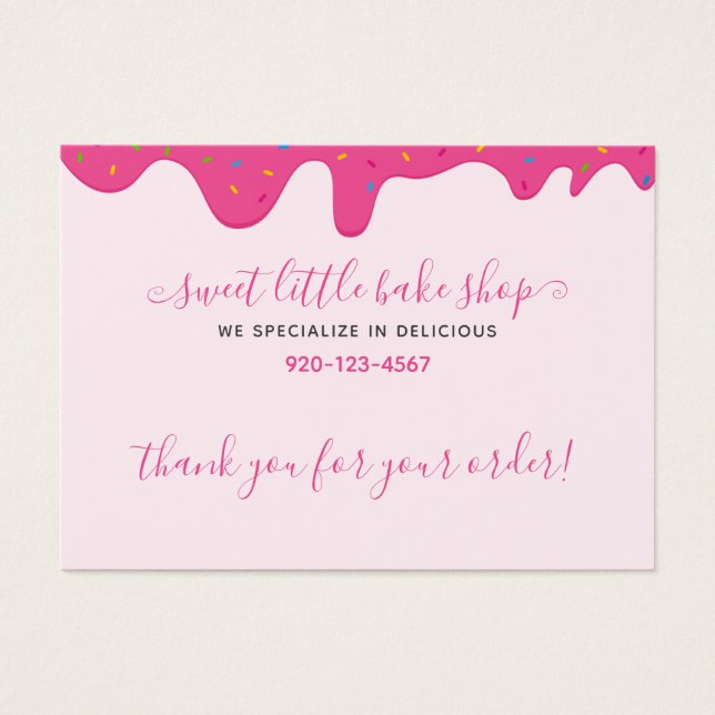 Bäckerei Pink Zuckerguss Vielen Dank für Ihr Gesch (Vorderseite)