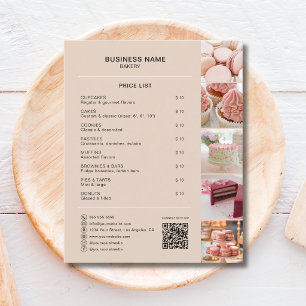 Bäckerei Preisliste Foto QR Mocha Brown Flyer