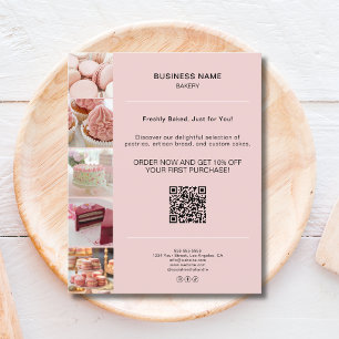 Bäckerei-Promotion-Foto-QR-Rosa Flyer