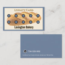 Bäckerei-Punchkarte | Gebäck-Treuekarte Brot Blau