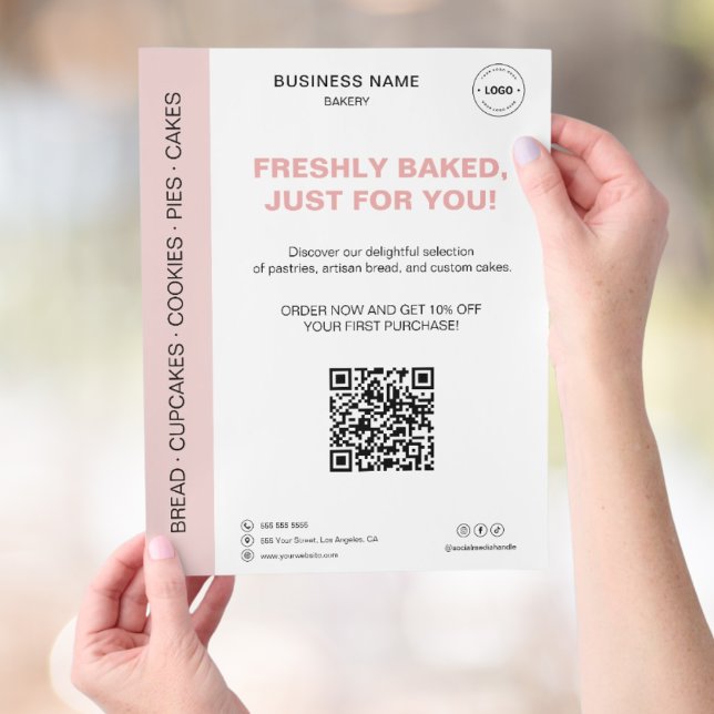 Bäckerei-QR-Code-Promotion Flyer (Bakery QR Code Promotional Flyer)