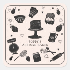 Bäckerei Quadratischer Aufkleber