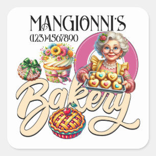 Bäckerei Quadratischer Aufkleber