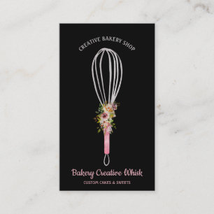 Bäckerei-Quirl-Logo Gebäck Boho Schwarz Roségold Visitenkarte