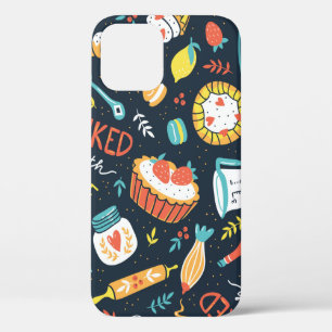 Bäckerei Retro nahtlos Muster mit Punkten und Blum Case-Mate iPhone Hülle