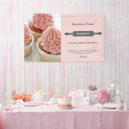 Bäckerei Rollen Button Custom Foto Pink Business Banner