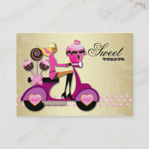 Bäckerei-Roller-Mädchen Rosa Schokoladen-Kakao-Pop Visitenkarte