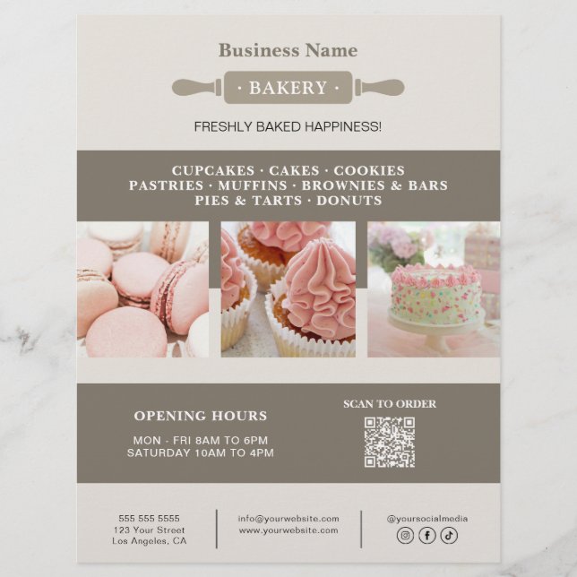 Bäckerei Rolling Button Business Marketing Flyer (Vorne)