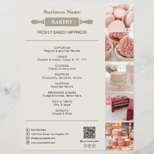 Bäckerei Rolling Button Foto QR Neutral Flyer