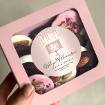 Bäckerei Rose Gold Glitzer Tropfen Konditorei Koch Runder Aufkleber<br><div class="desc">Mit diesen eleganten, raffinierten, einfachen und modernen Rundaufklebern aus individuelle Name präsentieren Sie Ihr bestes Selbst Ihren Kunden. Ein funkelnd, Rose Goldkuchen, handgeschriebene Typografie und Glitzer-Tropfen überlagern ein Imitat metallische Rose Gold ombre Hintergrund. Personalisieren Sie Ihre Daten mit Ihrem vollständigen Namen, Ihrer Firma, Ihrer Adresse, Telefonnummer und anderen Informationen. Macht...</div>