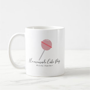 Bäckerei Selbstgemachter Cake Pop Ball Rosa Kaffee Kaffeetasse