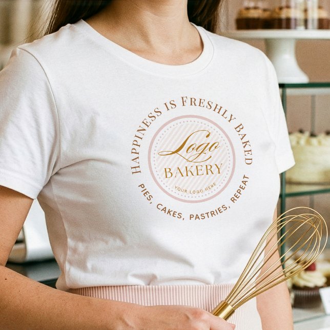 Bäckerei Shop Uniform Laden Sie Ihr Bäckerei-Logo  Tri-Blend Shirt (Pastry Bakery Shop Uniform Upload Your Bakery Logo Tri-Blend Shirt (Front))