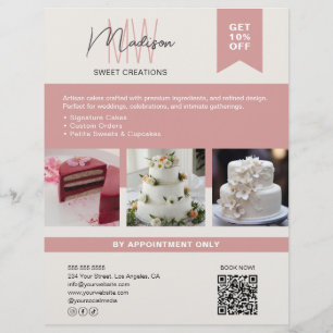 Bäckerei Torte Benutzerdefiniertes Monogramm Logo  Flyer