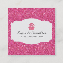 Bäckerei-u. Catering-Glitzer-Geschäfts-Karten Quadratische Visitenkarte