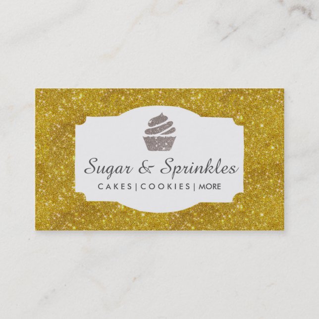 Bäckerei-u. Catering-GoldGlitzer-Geschäfts-Karten Visitenkarte (Vorderseite)