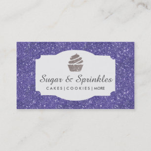 Bäckerei u. Catering-lila Glitzer-Geschäfts-Karten Visitenkarte