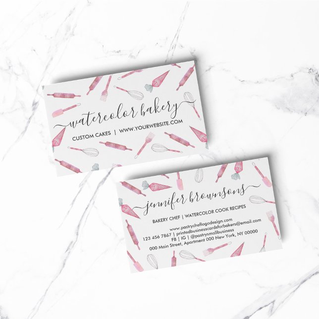 Bäckerei Utensils hausgemachte Visitenkarte (Bakery Utensils Homemade Business Card)