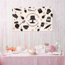 Bäckerei Utensitis Pink Black Business Banner