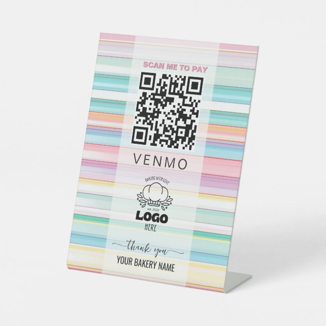 Bäckerei Venmo Zahlungs-QR-Code  Sockelschild (Vorderseite)