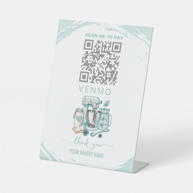 Bäckerei Venmo Zahlungs-QR-Code  Sockelschild (Vorderseite)