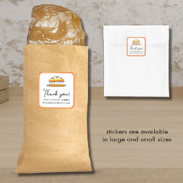 Bäckerei Vielen Dank für Ihre Bestellung Quadratischer Aufkleber