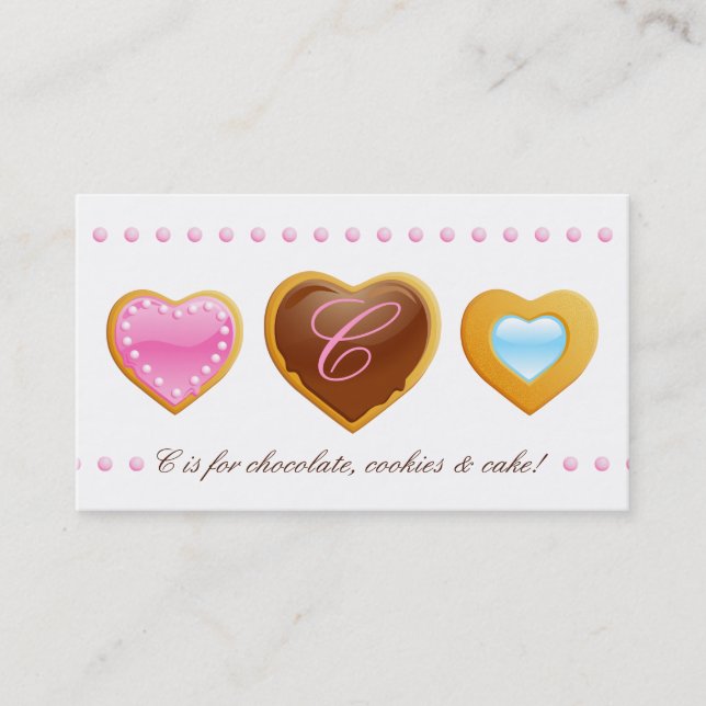 Bäckerei-Visitenkarteplätzchen-Herzschokolade C Visitenkarte (Vorderseite)