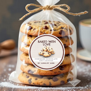 Bäckerei Wasserfarbe Chocolate Chip Cookie Runder Aufkleber