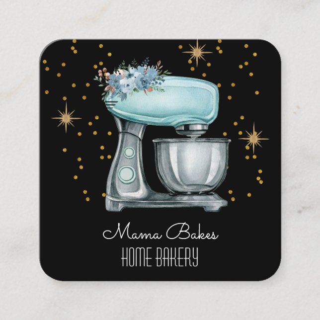 Bäckerei Wasserfarbgebäck Koch Quadratische Visitenkarte (Vorderseite)