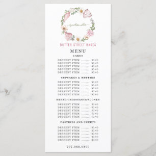 Bäckerei Watercolor Bakers Werkzeuge Utensitive Me Menükarte